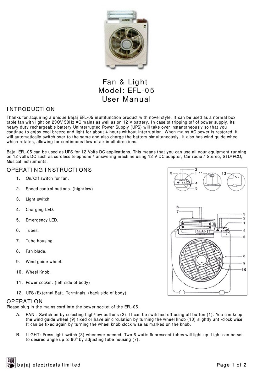 Bajaj EFL-05 User manual