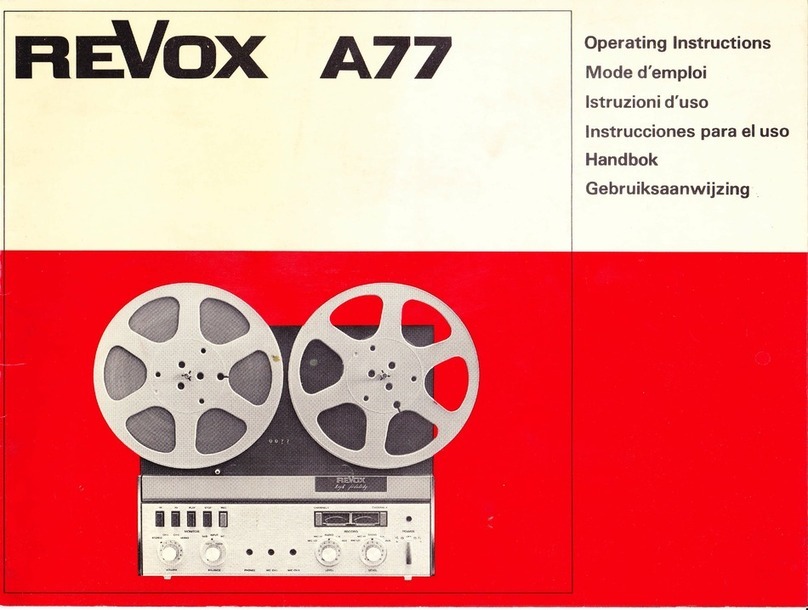 Revox A77 Instruction sheet