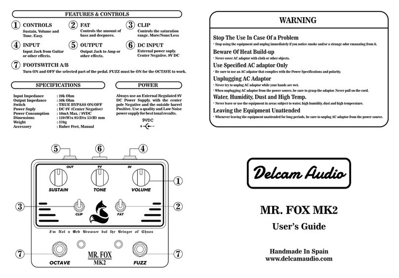 Delcam Audio MR. FOX MK2 user guide