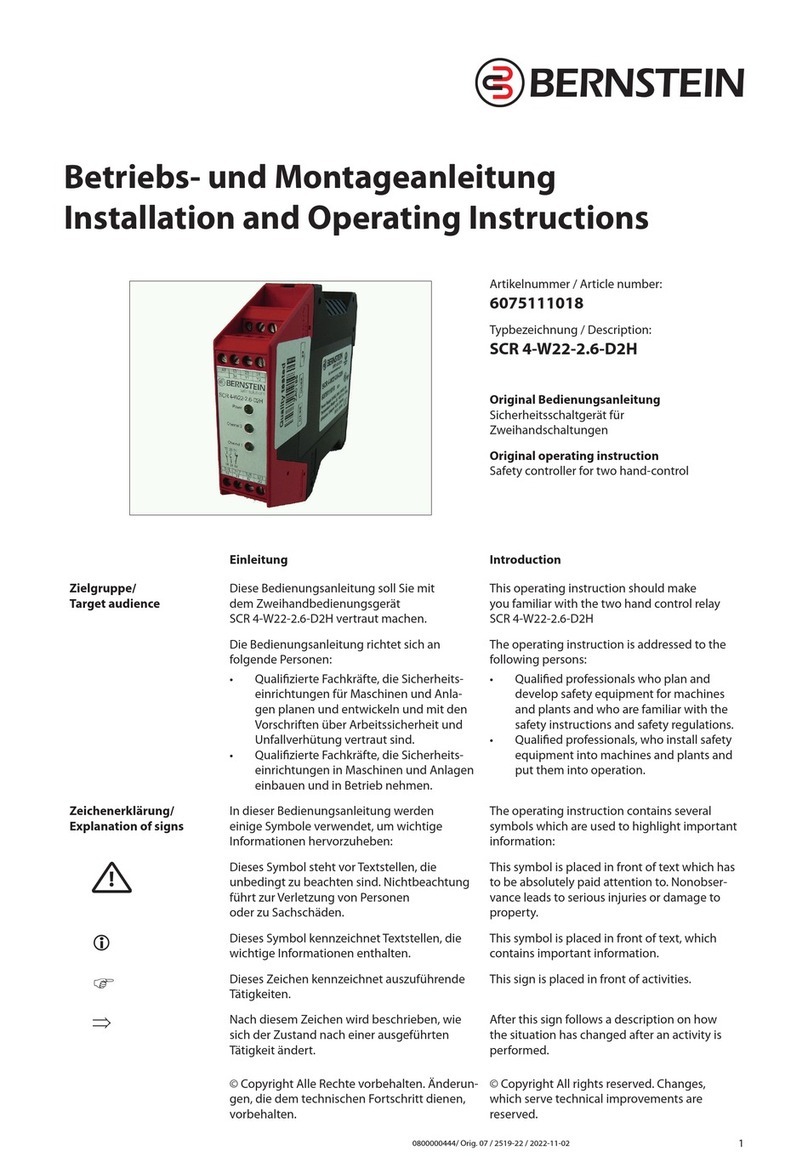 BERNSTEIN SCR 4-W22-2.6-D2H Installation and operating instructions