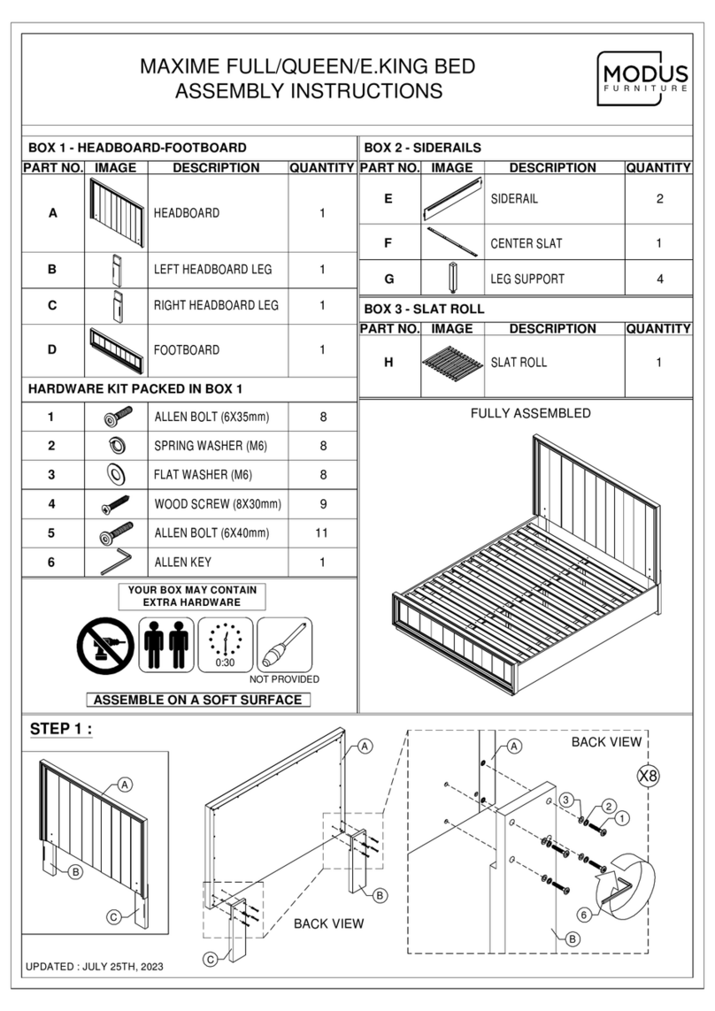 Modus Furniture MAXIME Assembly instructions Modus Furniture MAXIME Assembly instructions