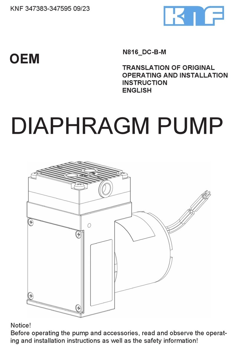 KNF N 816 TRANSLATION OF ORIGINAL OPERATING AND INSTALLATION INSTRUCTIONS