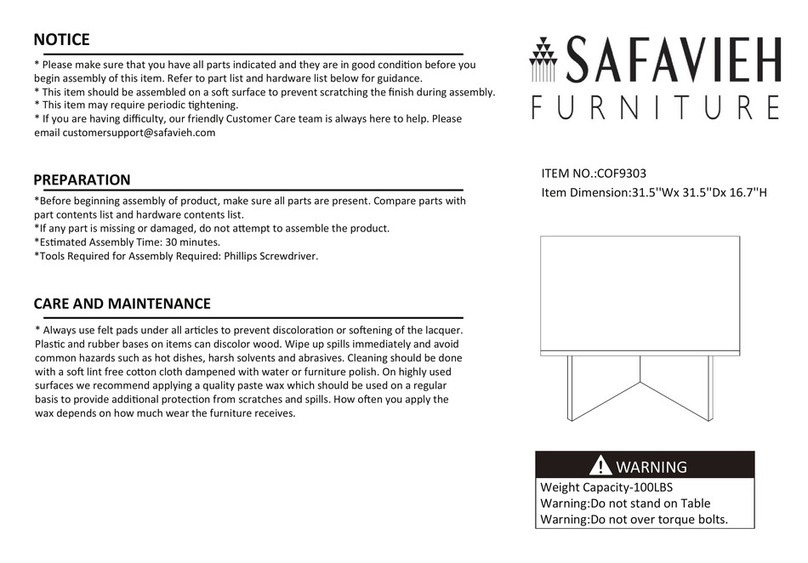 Safavieh Furniture Cathen COF9303 quick start guide