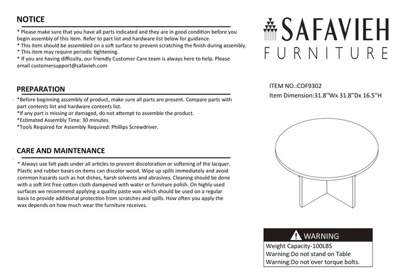 Safavieh Furniture Bo COF9302 quick start guide