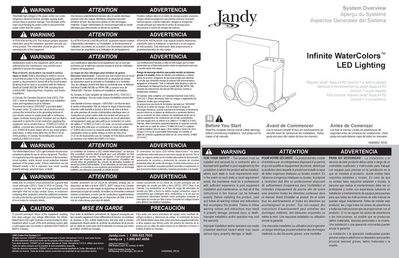 Jandy Infinite WaterColors IWCP50W100 manual