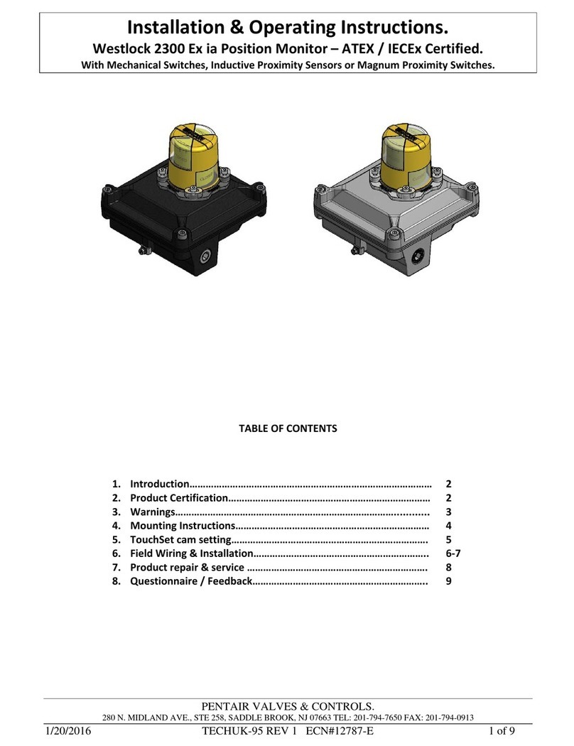 Pentair Westlock 2300 Ex ia Series Installation & operating instructions