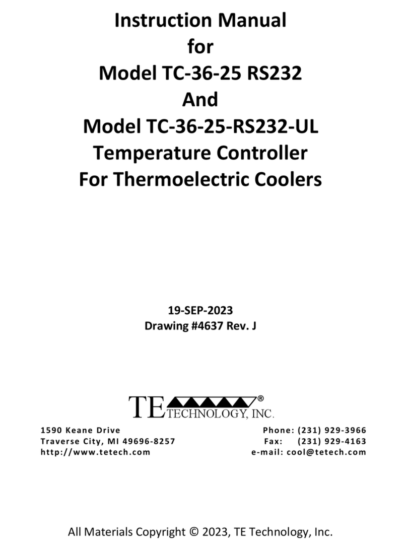 TE Technology TC-36-25 RS232 instruction manual