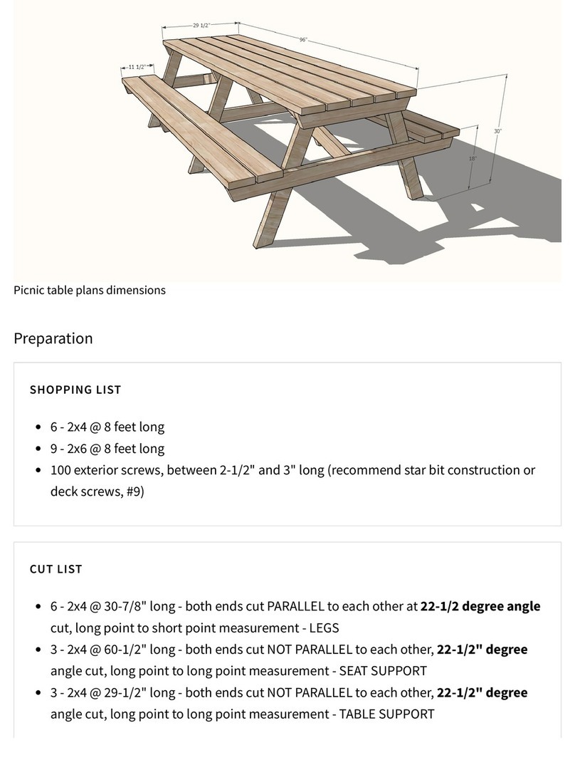 ANAWHITE Long Picnic Table manual