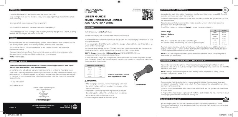 Exposure Lights ZENITH User manual