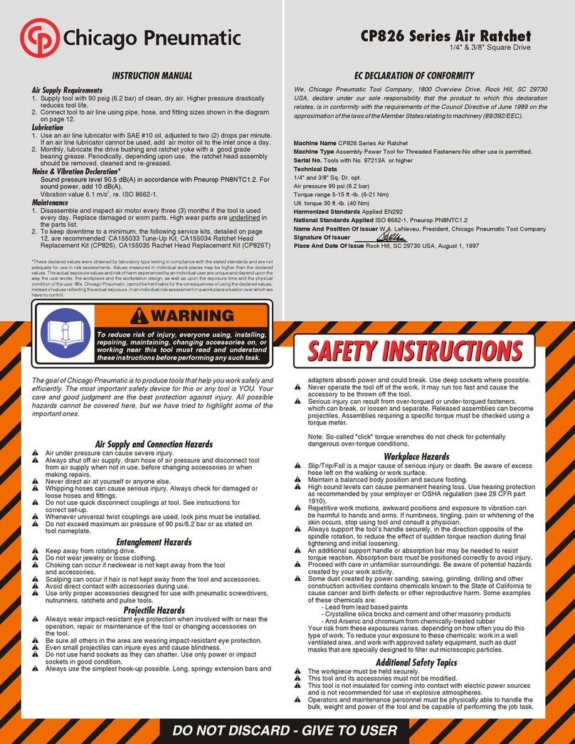 Chicago Pneumatic CP826 instruction manual