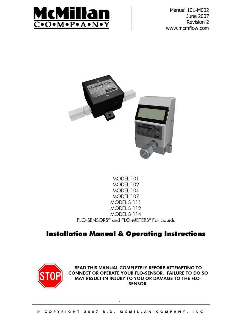 McMillan 101 Installation manual operating instructions