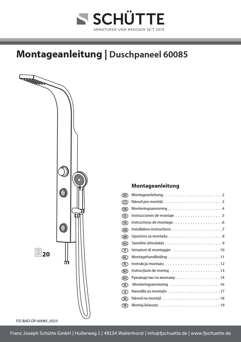 SCHÜTTE Duschpaneel 60085 User manual