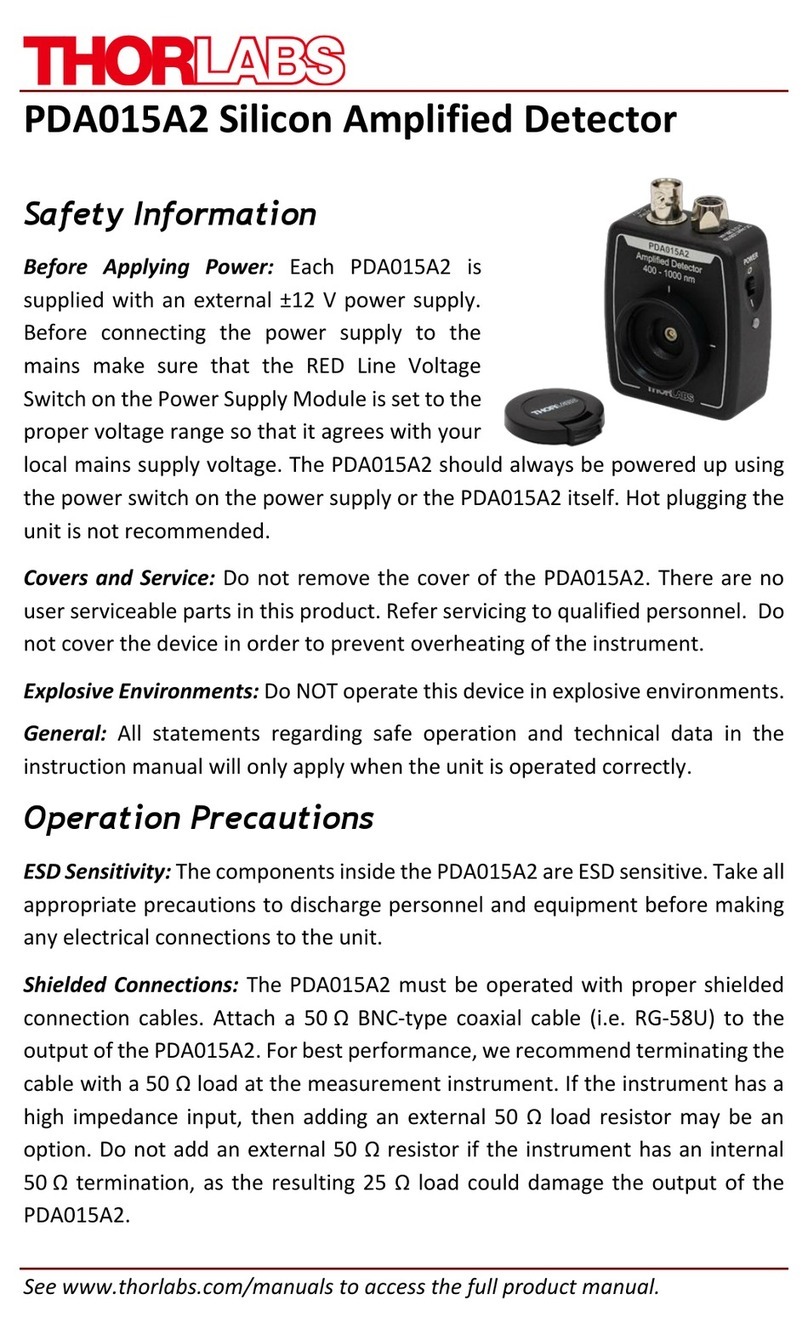 THORLABS PDA015A2 User manual