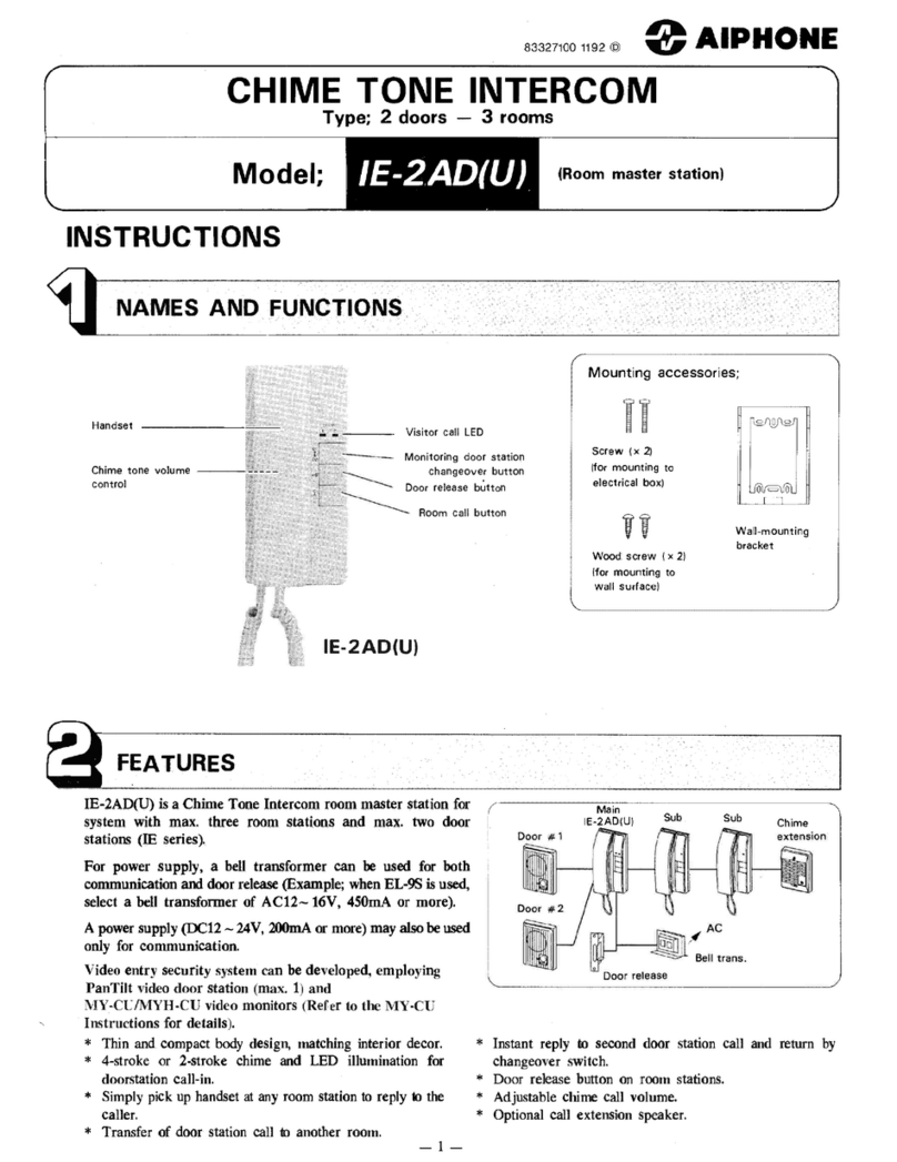 Aiphone IE-2AD(U) User manual