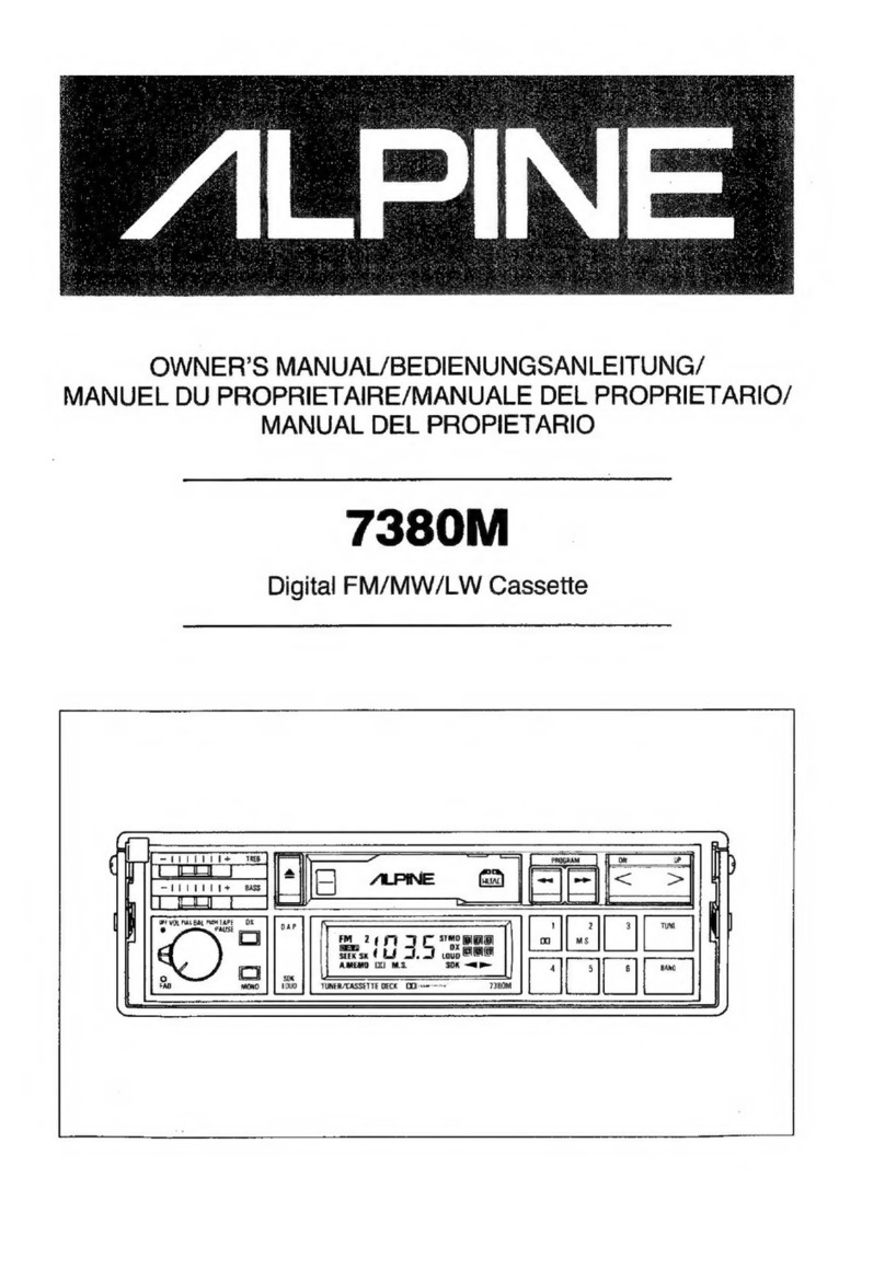 Alpine 7380M owner's manual