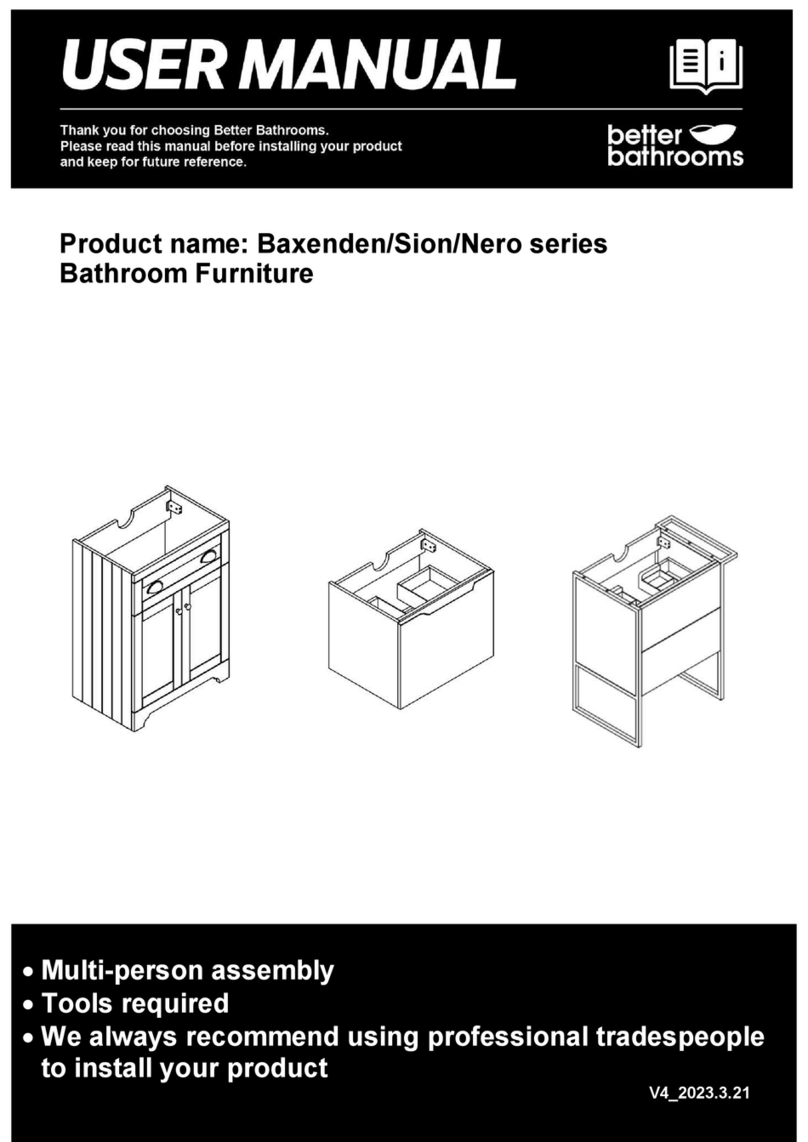 Better Bathrooms Baxenden Series User manual Better Bathrooms Baxenden Series User manual