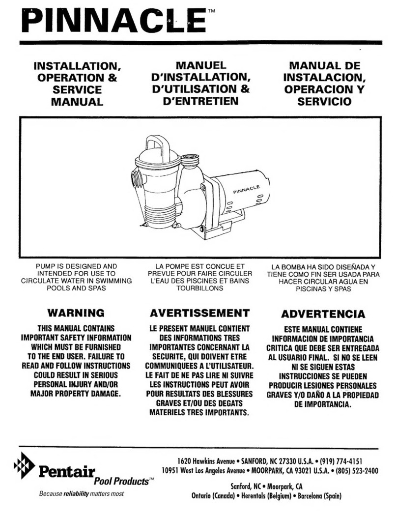 Pentair PINNACLE Installation, operation & service manual