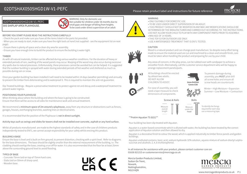 Mercia Garden Products 02DTSHAX0505HGD1W-V1-PEFC User manual