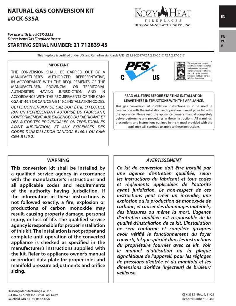 kozy heat OCK-S35A manual