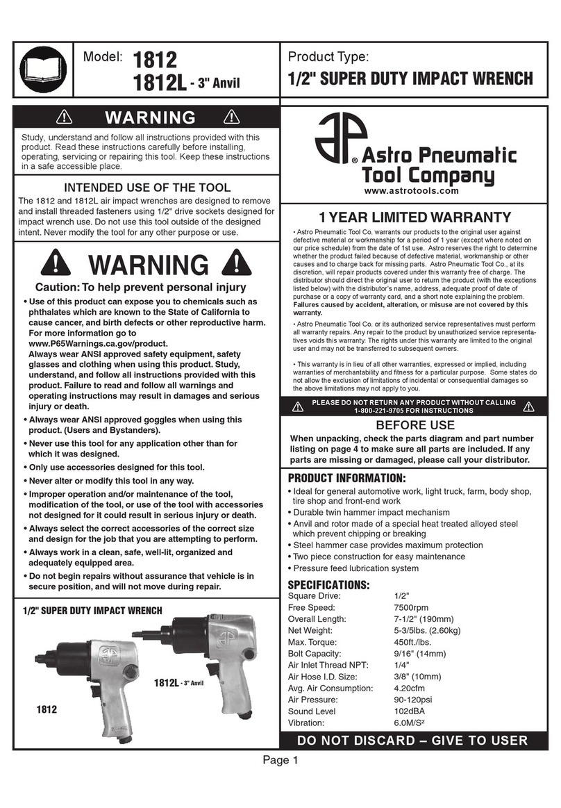 Astro Pneumatic Tool 1812 manual