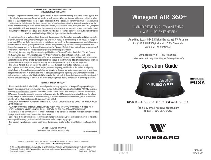 Winegard AIR 360+ AR2-360 Operation guide