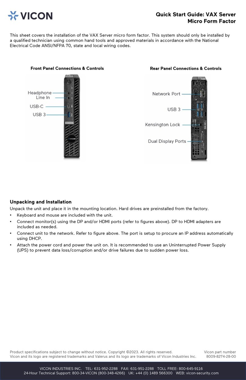Vicon VAX Server Micro Form Factor User manual