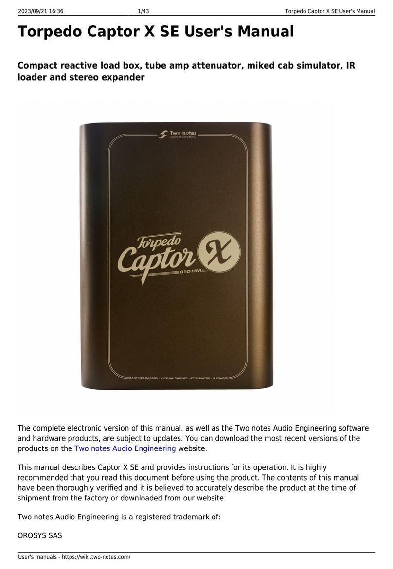 Two notes Audio Engineering Torpedo Captor X SE user manual