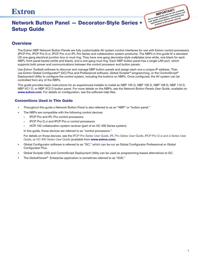 Extron electronics Decorator-Style Series Setup guide