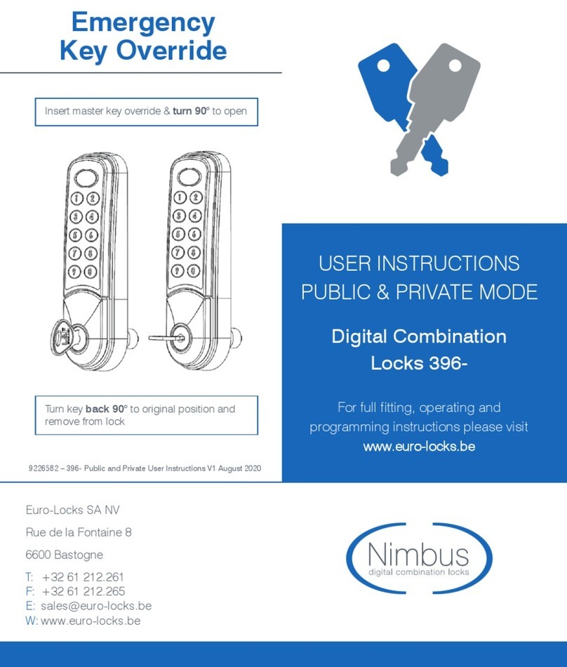 Euro-Locks Nimbus 396 Series User instructions