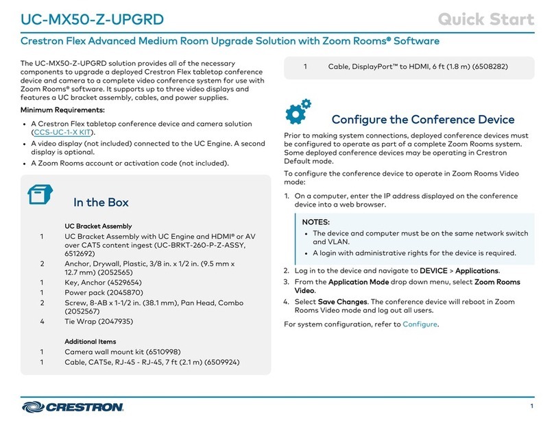 Crestron UC-MX50-Z-UPGRD User manual