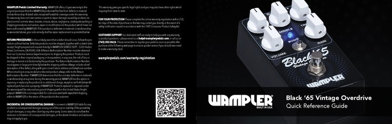 Wampler Black '65 Vintage Overdrive User manual