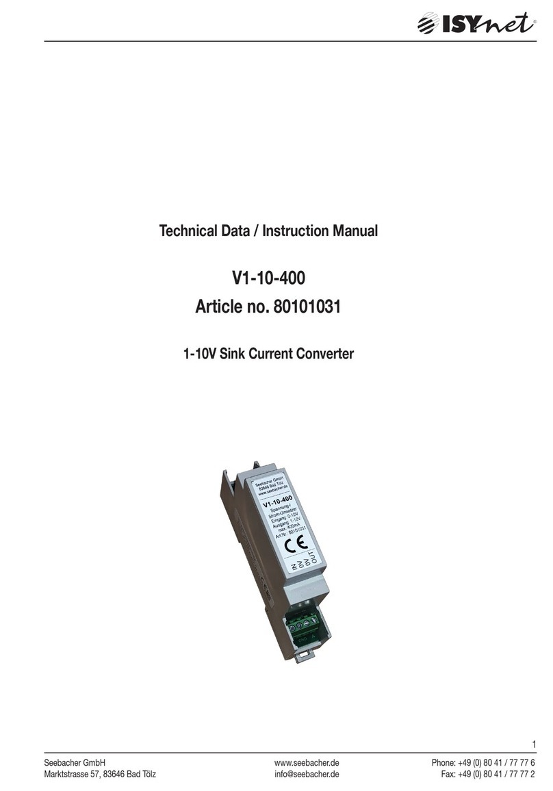 ISYnet V1-10-400 Technical Data/Instruction Manual
