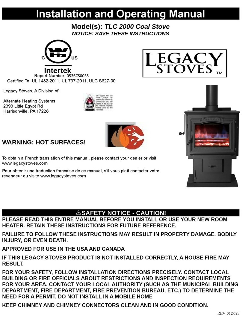 Legacy Stoves TLC 2000 Installation and operating manual