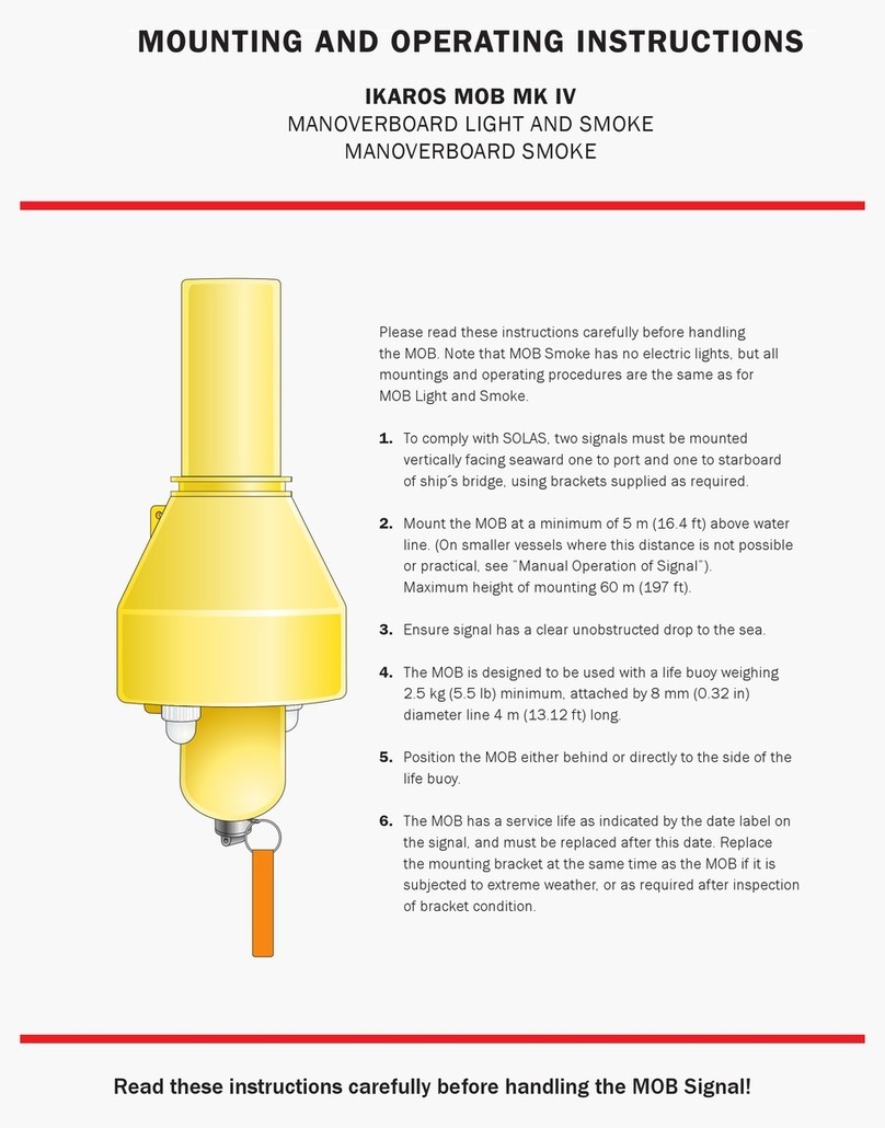 Hansson PyroTech IKAROS MANOVERBOARD LIGHT AND SMOKE Mounting and operating instructions