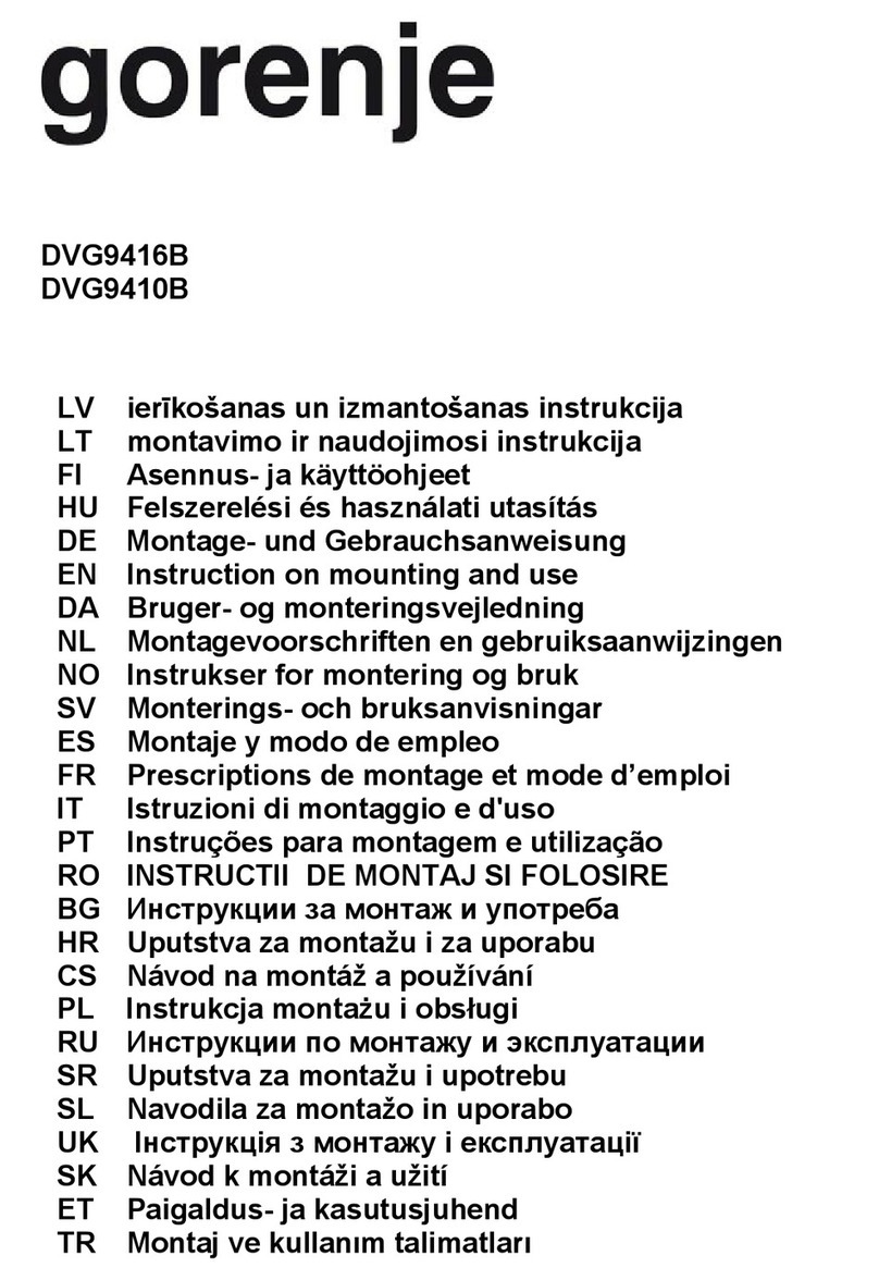 Gorenje DVG9416B Instruction on mounting and use