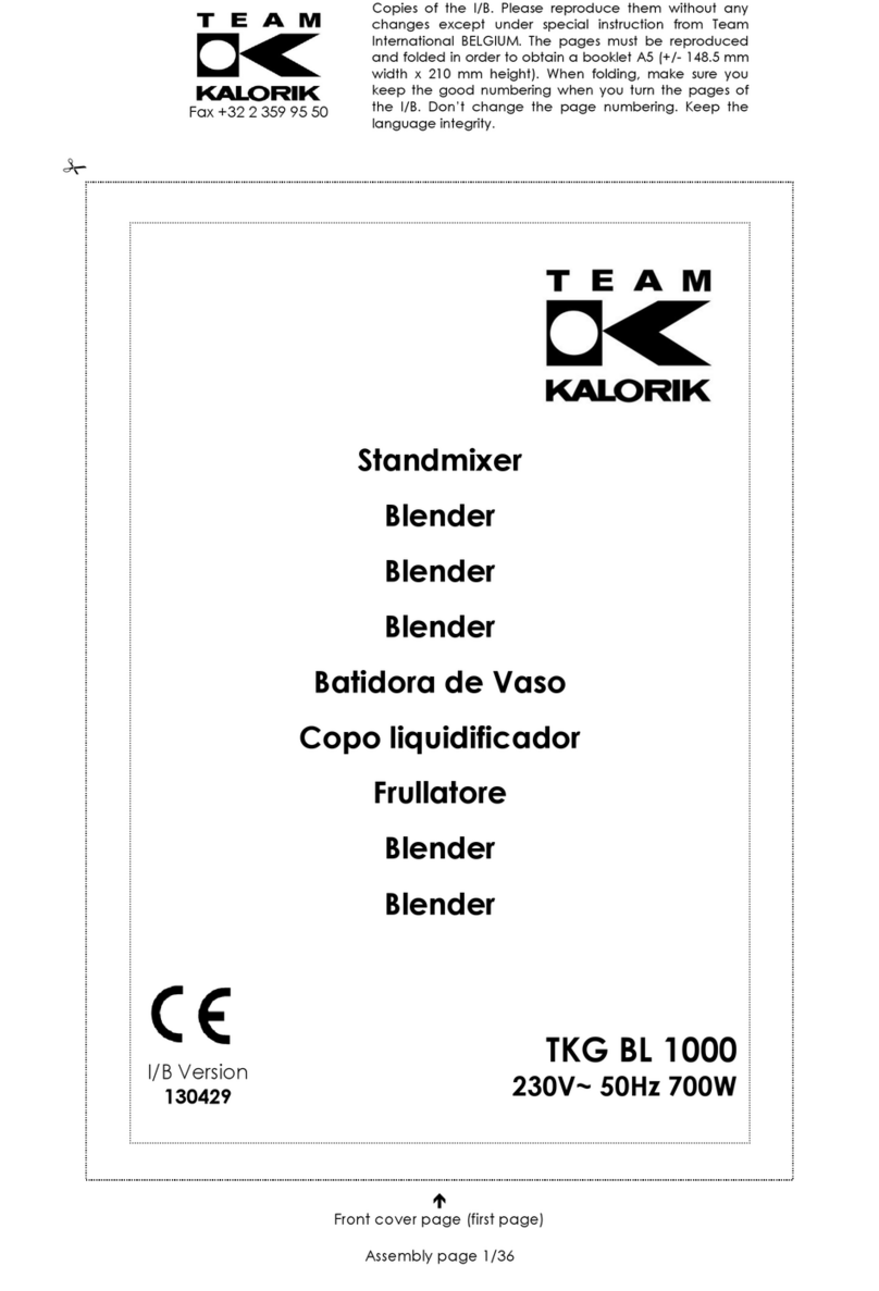 Team Kalorik TKG BL 1000 manual