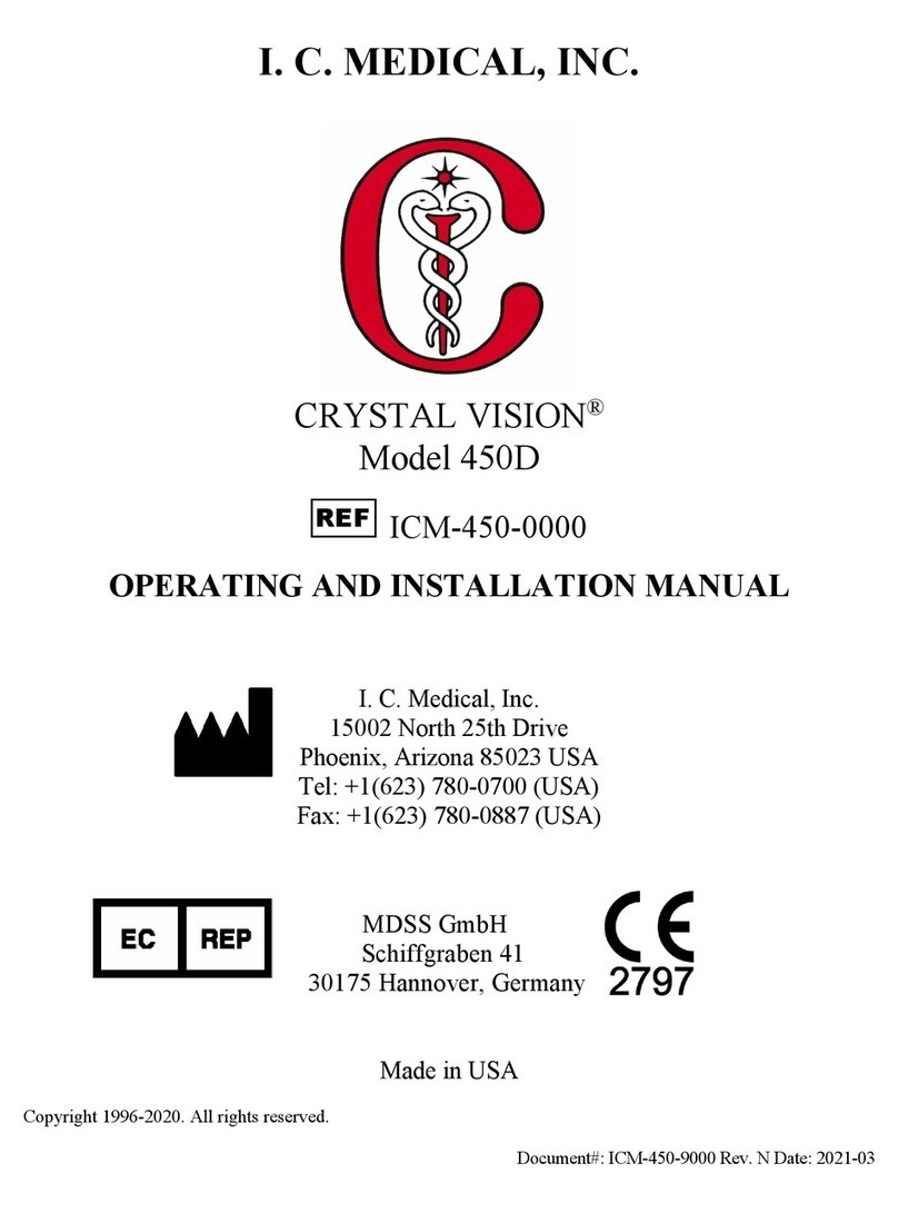 ICMedical CRYSTAL VISION 450D OPERATING AND INSTALLATION Manual