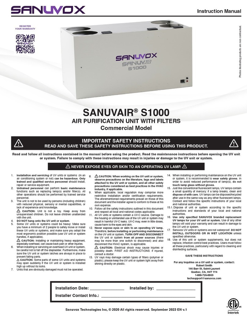 Sanuvox S1000 instruction manual