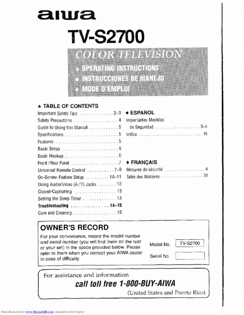 Aiwa TV-S2700 User manual Aiwa TV-S2700 User manual