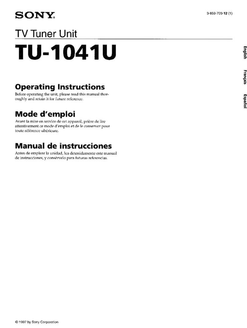 Sony TU-1041U operating instructions