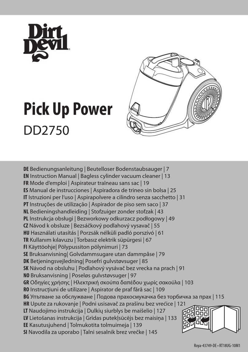Dirt Devil Pick Up Power DD2750 instruction manual