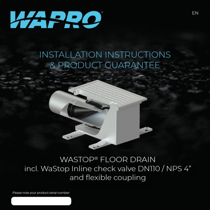 WAPRO WASTOP FLOOR DRAIN installation instructions WAPRO WASTOP FLOOR DRAIN installation instructions