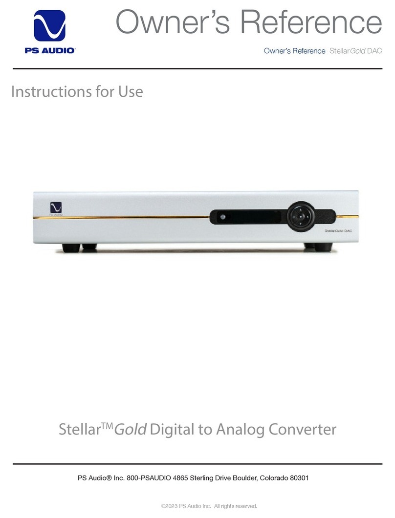 PS Audio Stellar Gold Quick start guide