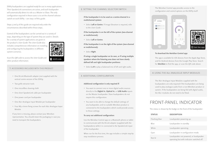 Meridian DSP9 User manual