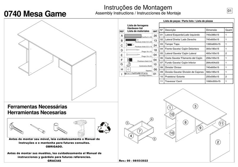 Panorama Moveis Mesa Game 0740 Assembly instructions