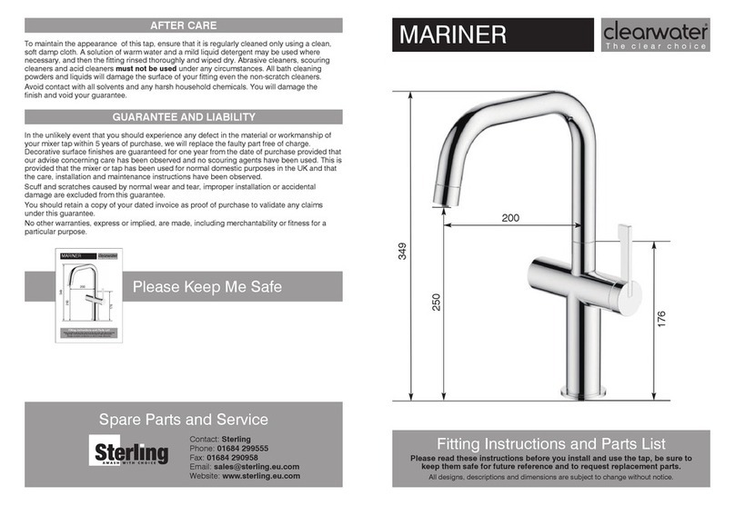 Sterling ClearWater MARINER Fitting Instructions and Parts List