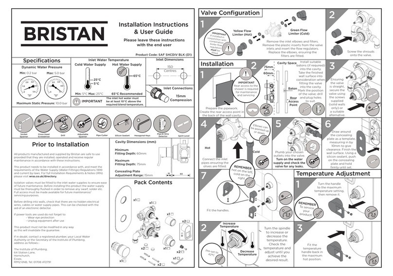 Bristan SAF SHCDIV BLK (D1) Wiring diagram