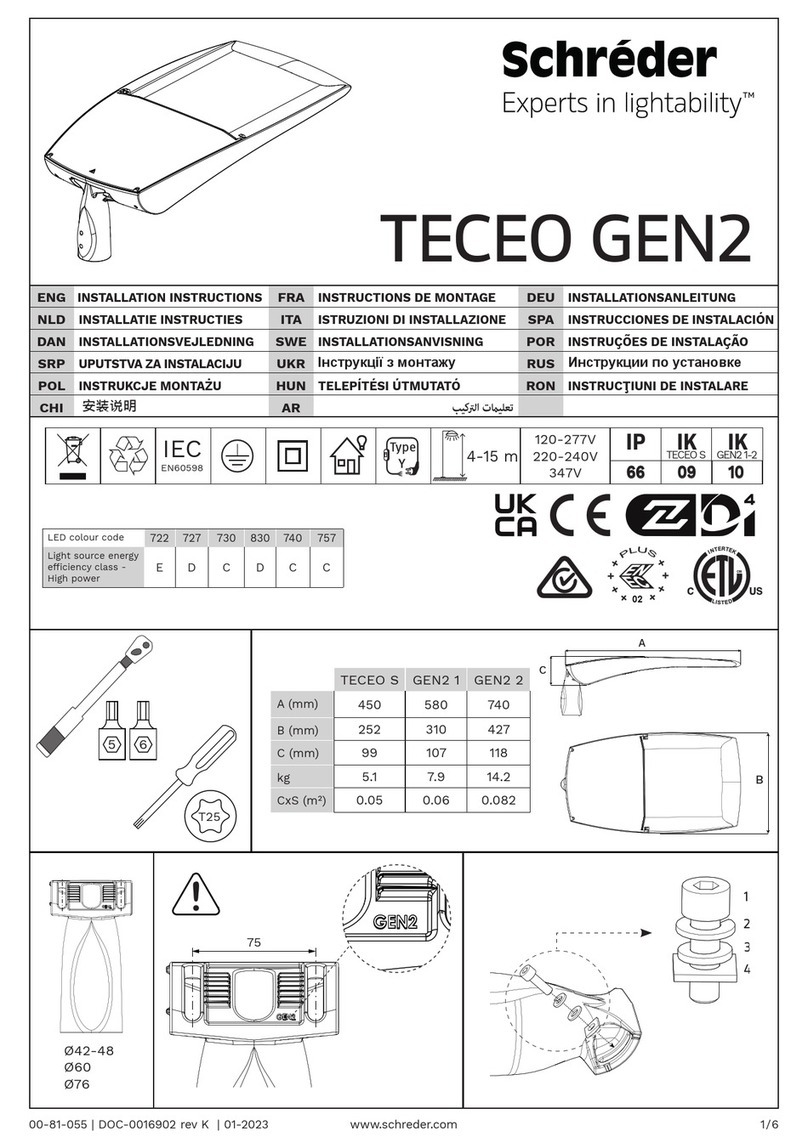 Schreder TECEO GEN2 installation instructions Schreder TECEO GEN2 installation instructions