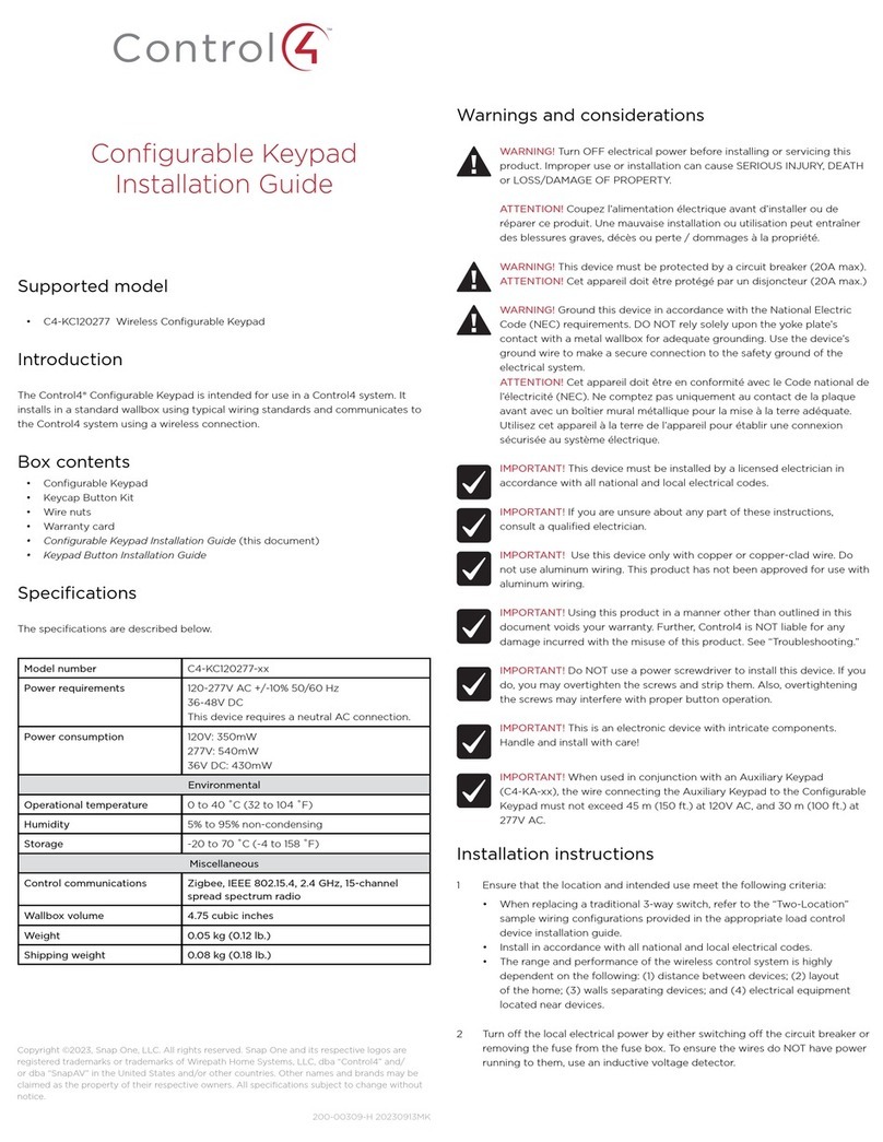 Contro l4 C4-KC120277 User manual