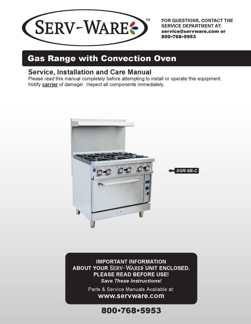 SERV-WARE SGR-6B-C Service, installation and care manual